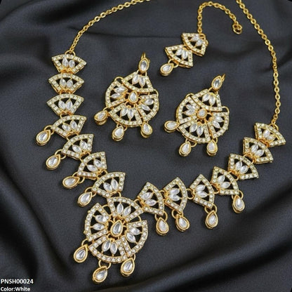 PNSH00024 FRN Marquise Tear Drop Necklace Set - PNSH