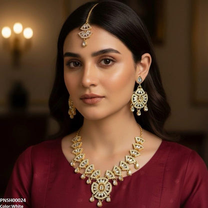 PNSH00024 FRN Marquise Tear Drop Necklace Set - PNSH