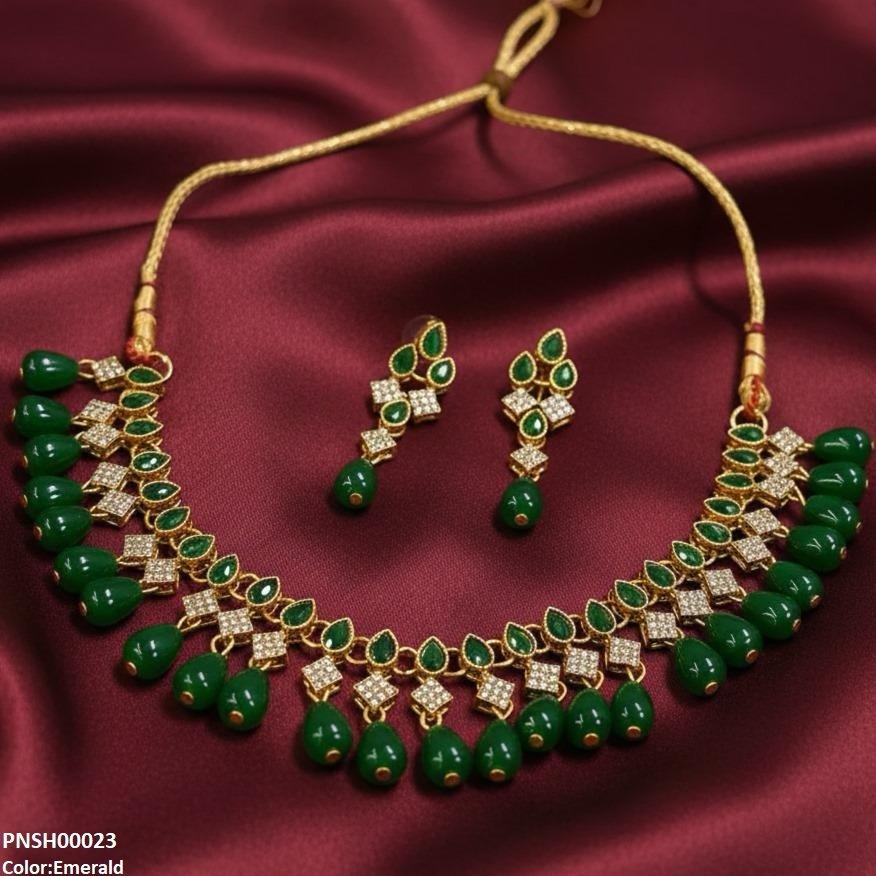 PNSH00023 FRN Tear Pearl Drop Necklace Set - PNSH