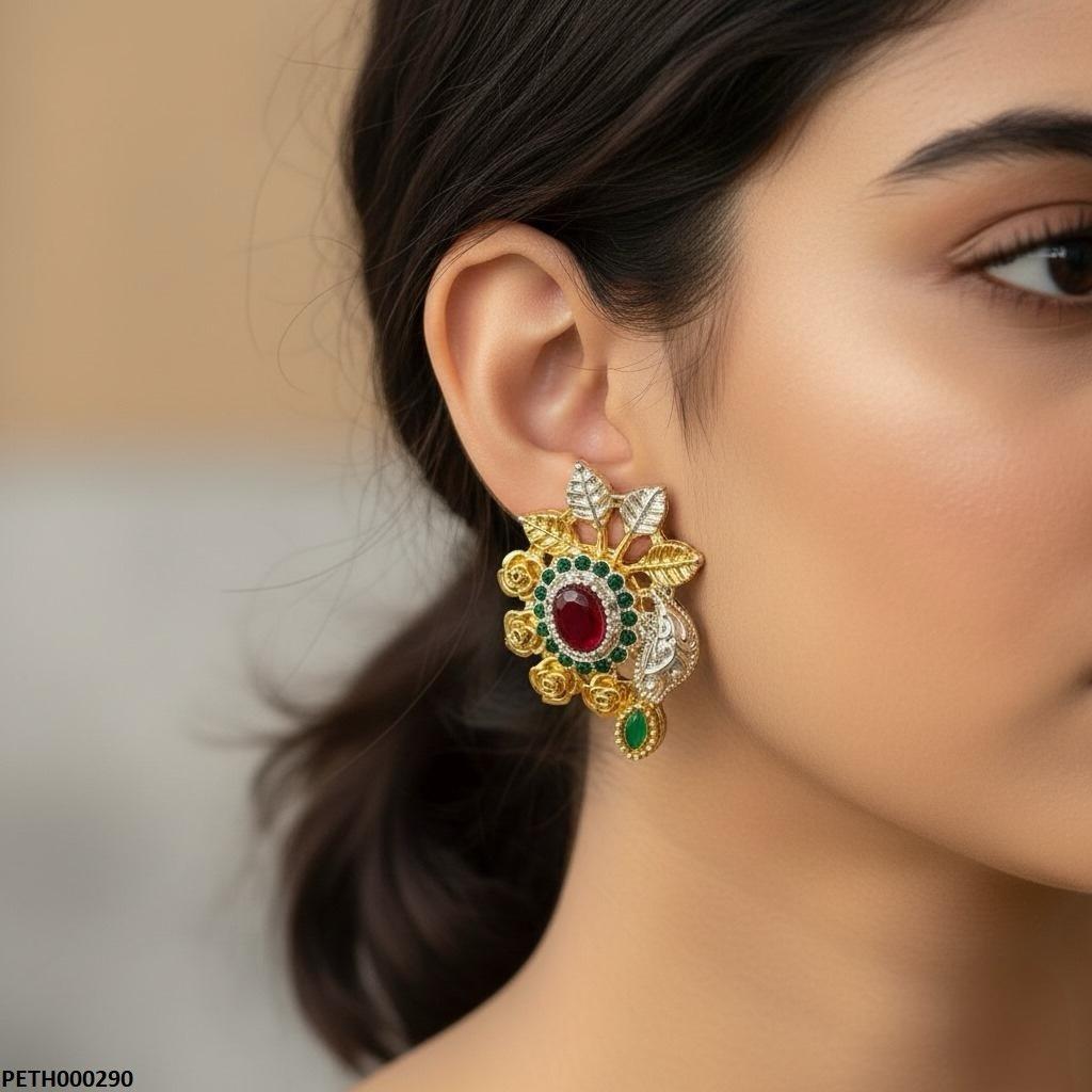 PETH00290  MZM Oval Flower/Leaf Tops Pair - PETH