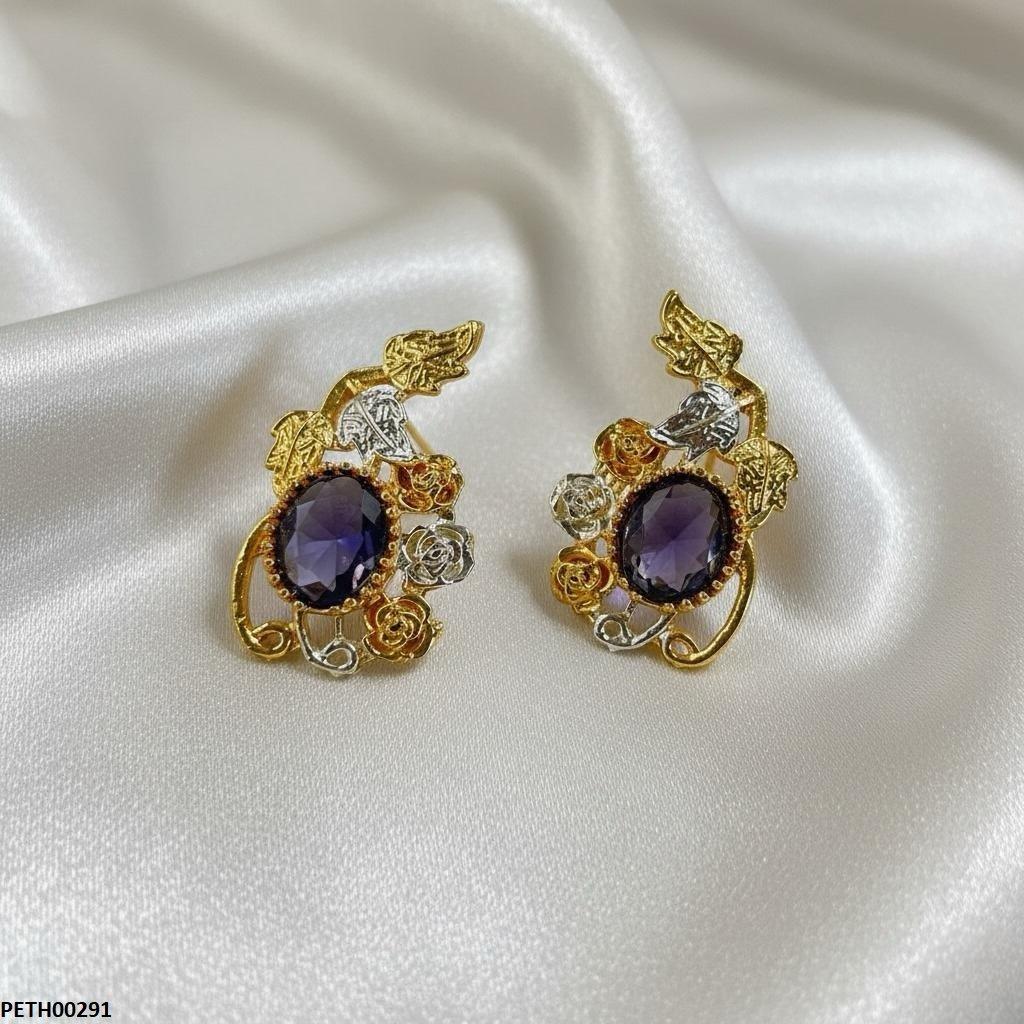 PETH00291 MZM Oval Flower Tops Pair - PETH