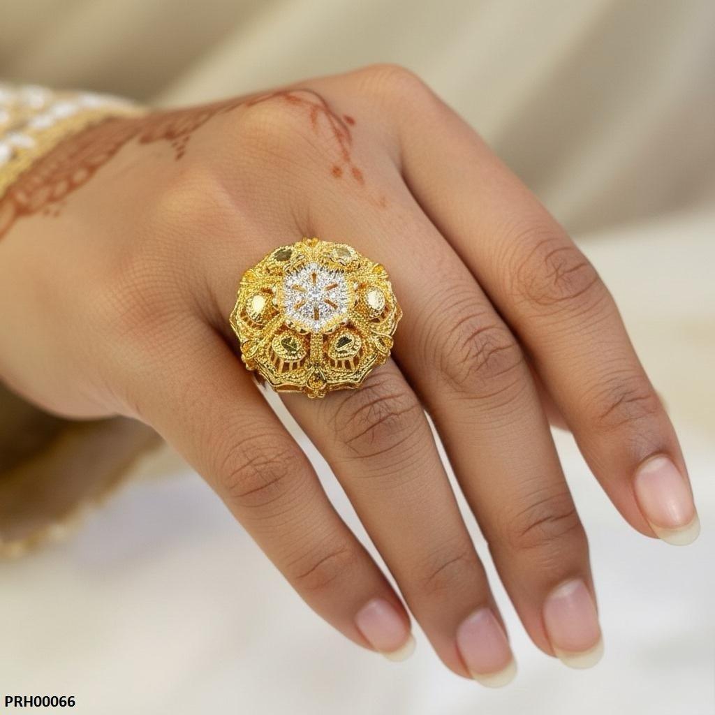PRH00066 MZM Round Flower Ring Adjustable - PRH