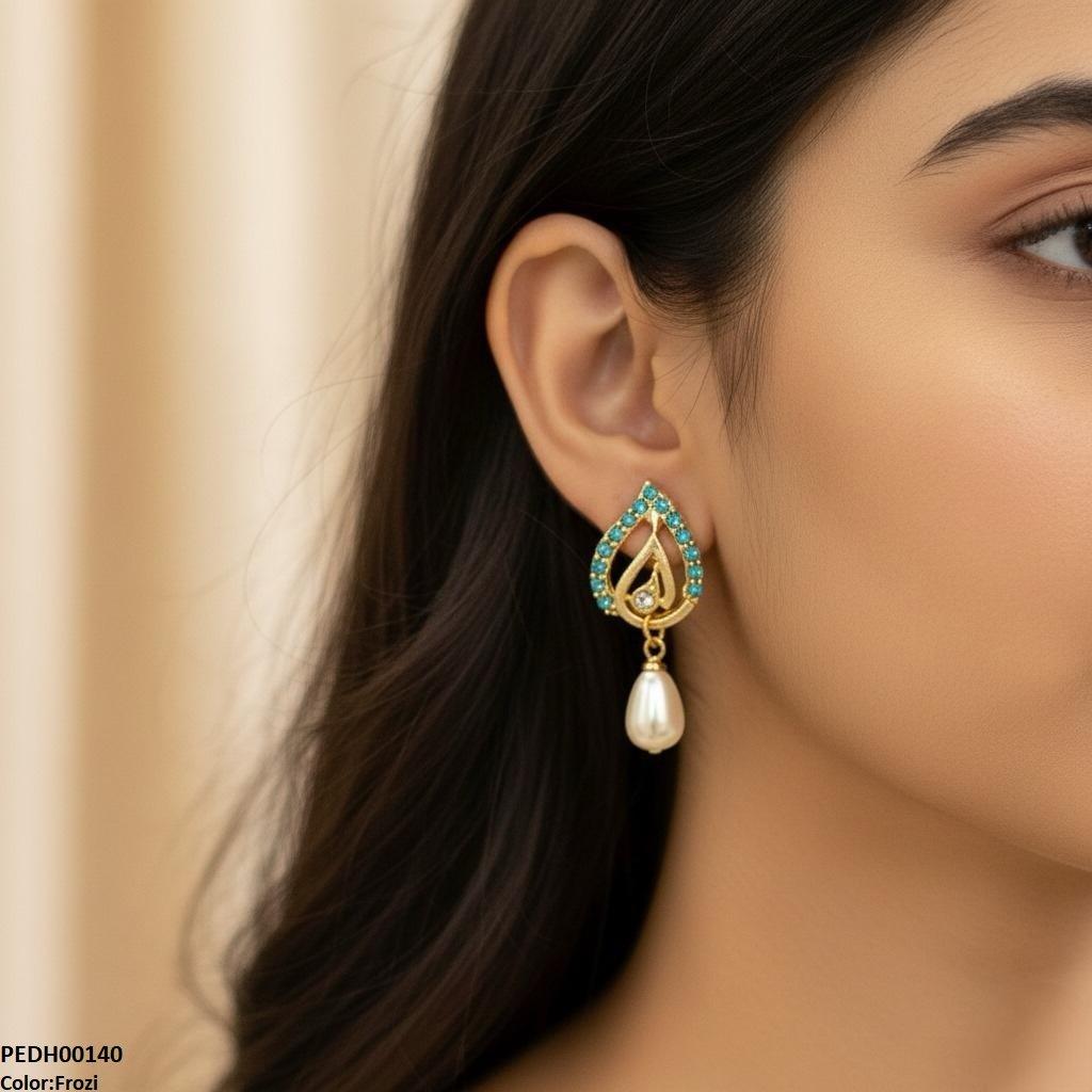 PEDH00140 SDQ Tear Pearl Drop Earrings - PEDH