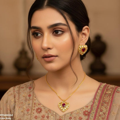 PPSH00262 FRN Heart Drop Pedant Set - PPSH