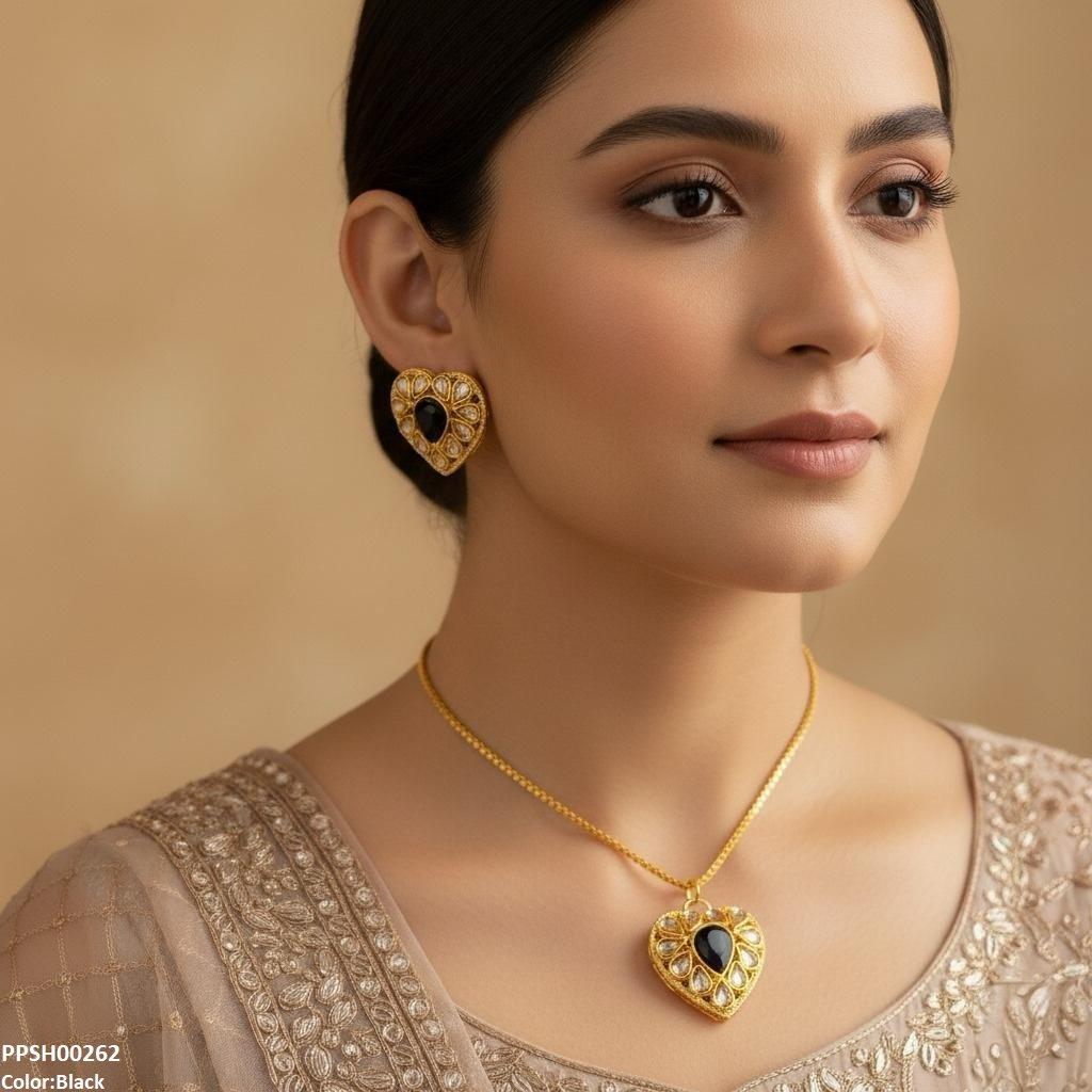 PPSH00262 FRN Heart Drop Pedant Set - PPSH