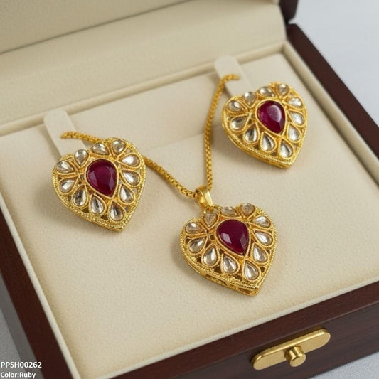 PPSH00262 FRN Heart Drop Pedant Set - PPSH