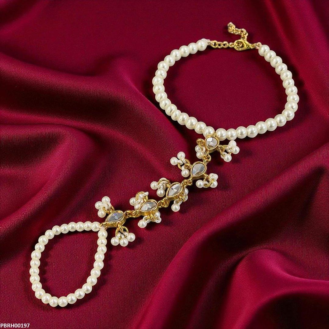 PBRH00197 SDQ Pearl Flower Angla Bracelet Adjustable - PBRH