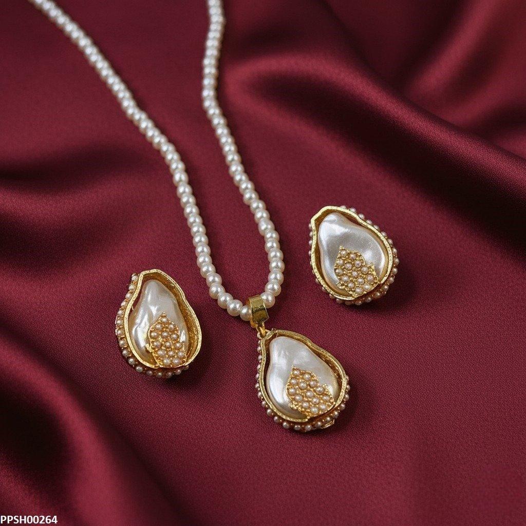 PPSH00264 MZM Tear Pearl Drop Pedant Set - PPSH