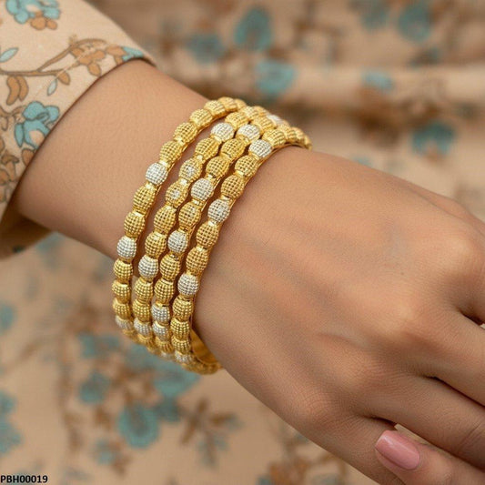 PBH00019 MZM Dotted/Cluster Ball 4 Pcs Of Bangles Set - PBH