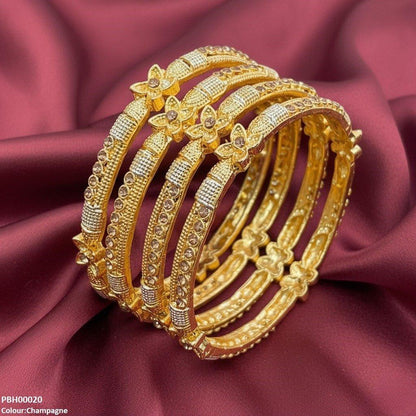 PBH00020 SDQ Flower 4 Pcs Of Bangles Set - PBH