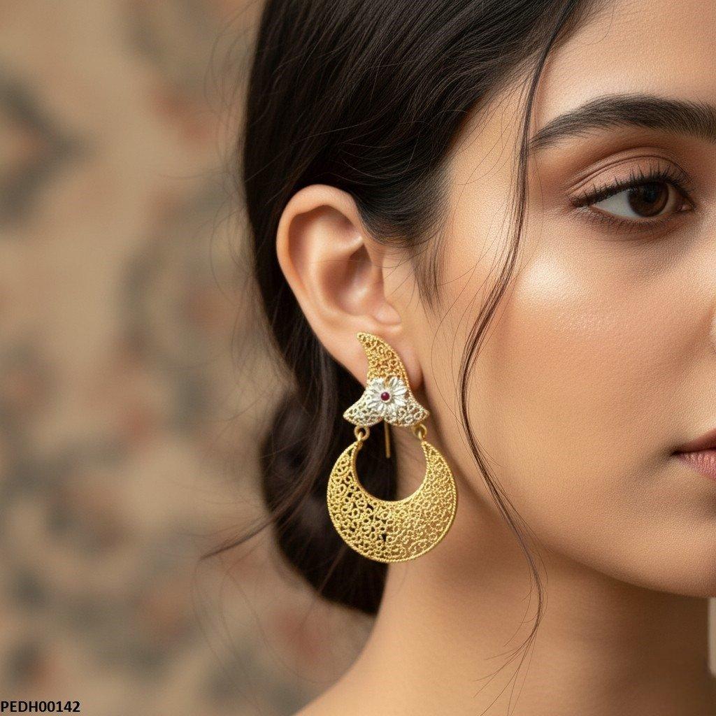 PEDH00142 MZM Moon Drop  Earrings - PEDH