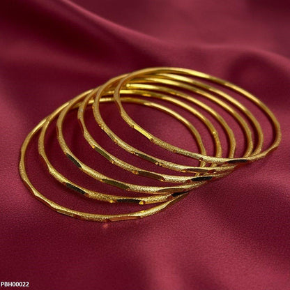 PBH00022 MZM Textured 6 Pcs Of Bangles Set - PBH