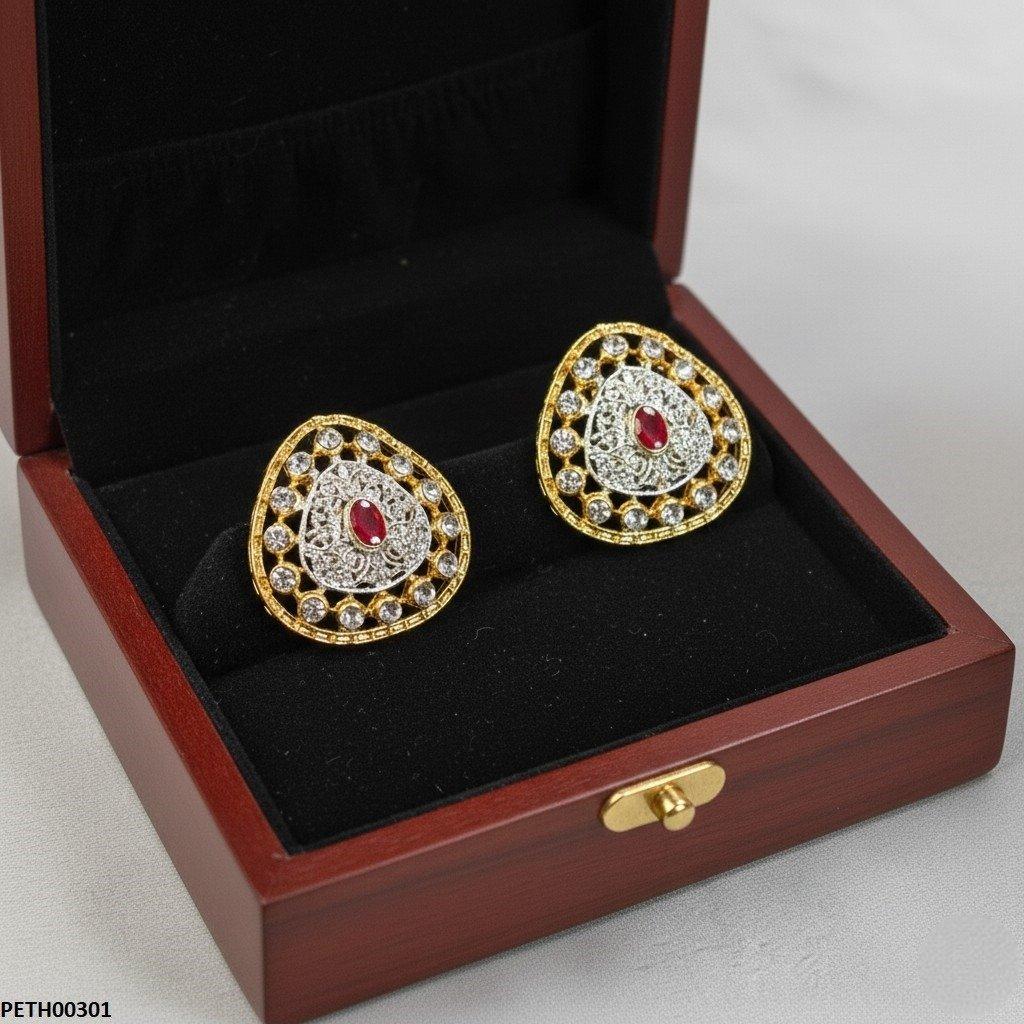 PETH00301 MZM Oval Round Stone Tops Piar - PETH