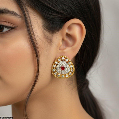 PETH00301 MZM Oval Round Stone Tops Piar - PETH