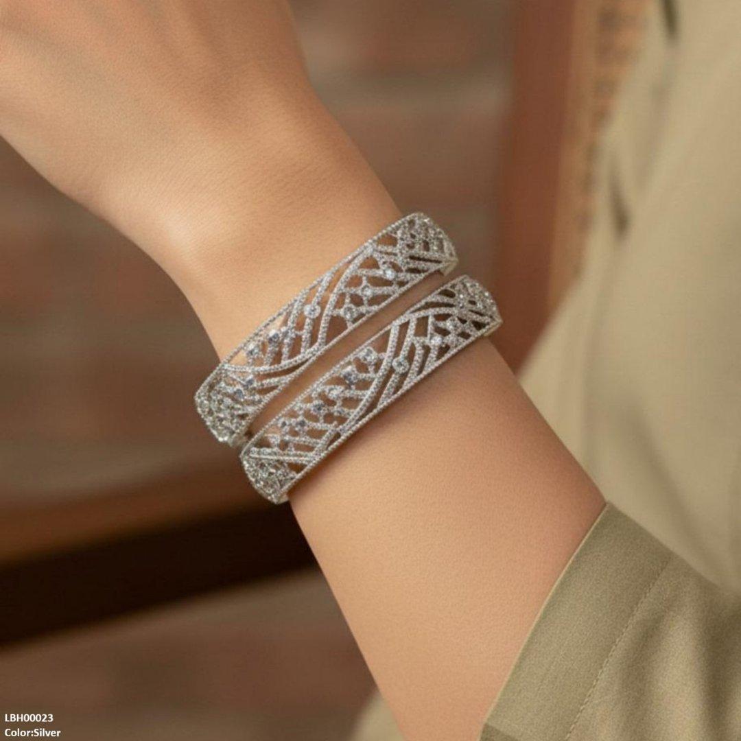 LBH00023 ANI Round Stone Bangle Set - LBH