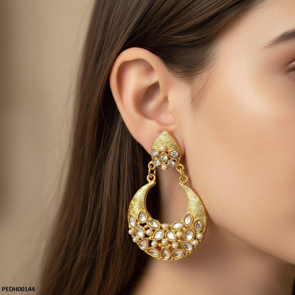 PEDH00144 MZM Moon Drop Earrings - PEDH