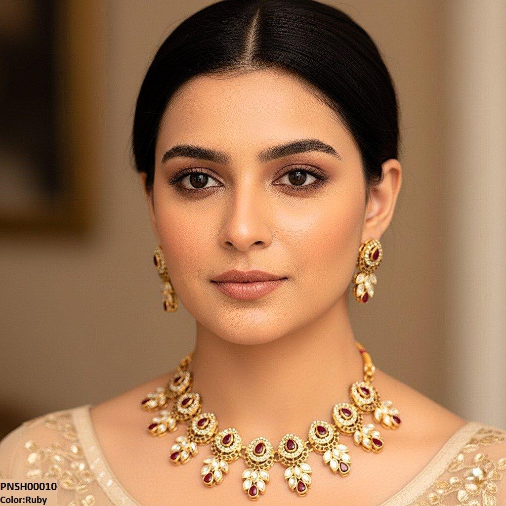 PNSH00010 SDQ Marquise/Tear Necklace Set - PNSH