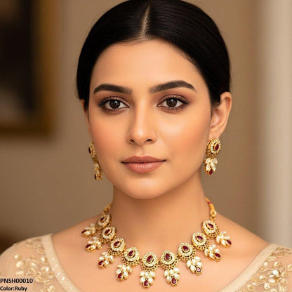 PNSH00010 SDQ Marquise/Tear Necklace Set - PNSH