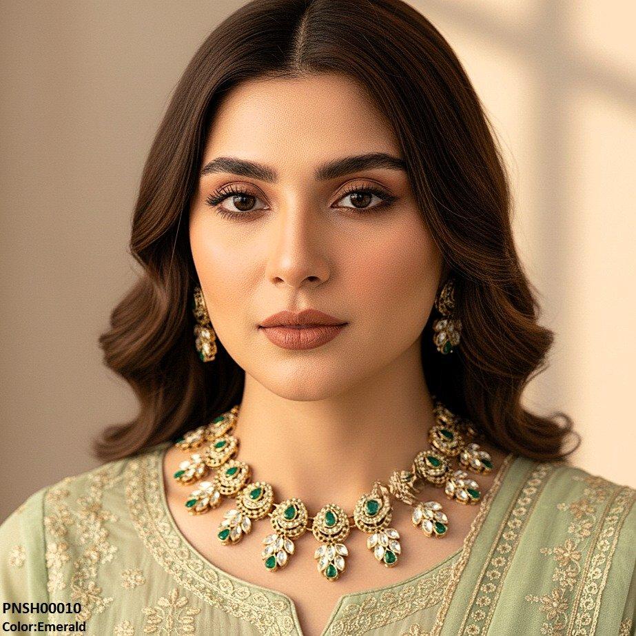 PNSH00010 SDQ Marquise/Tear Necklace Set - PNSH