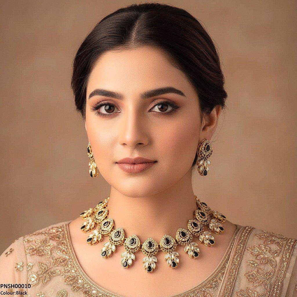 PNSH00010 SDQ Marquise/Tear Necklace Set - PNSH