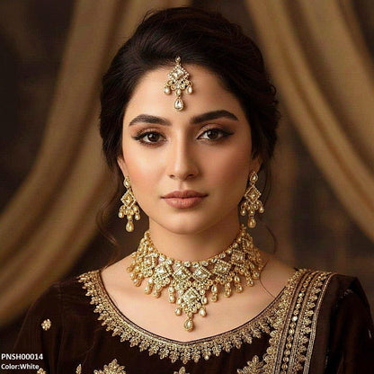 PNSH00014 FRN Sqyare/Tear Drop Necklace Set - PNSH