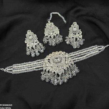 PCKH00263 SDQ Rectangle Flower Choker Set - PCKH