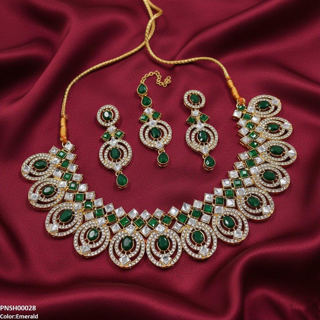 PNSH00028 FRN Oval/Square Necklace Set - PNSH