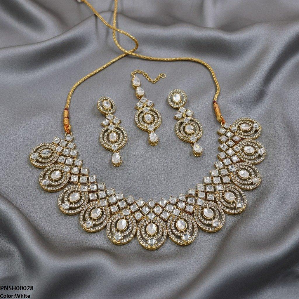 PNSH00028 FRN Oval/Square Necklace Set - PNSH