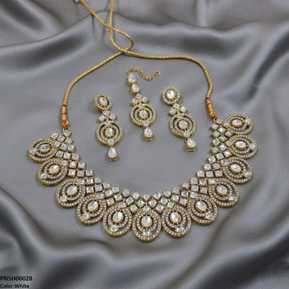 PNSH00028 FRN Oval/Square Necklace Set - PNSH