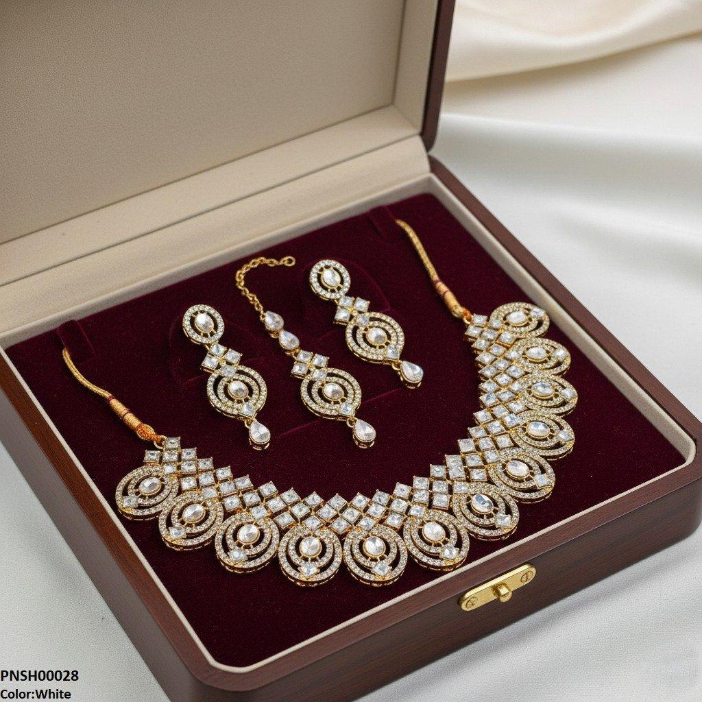 PNSH00028 FRN Oval/Square Necklace Set - PNSH