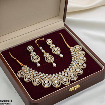 PNSH00028 FRN Oval/Square Necklace Set - PNSH