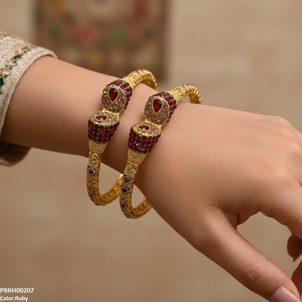 PBRH00207 MZM Tear Stone Bangle Set - PBRH