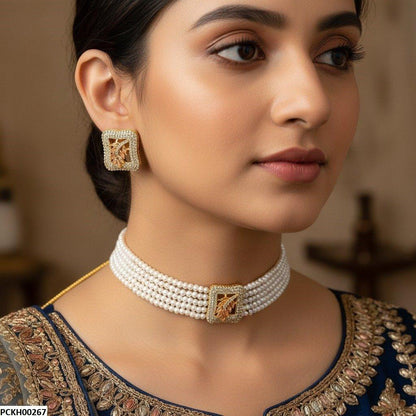 PCKH00267 MZM Marquise Leaf Choker Set - PCKH