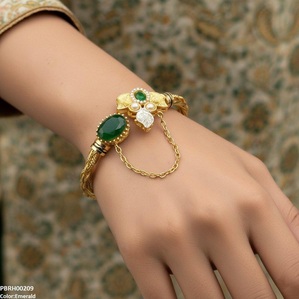 PBRH00209 MZM Oval Leaf Bangle Set - PBRH