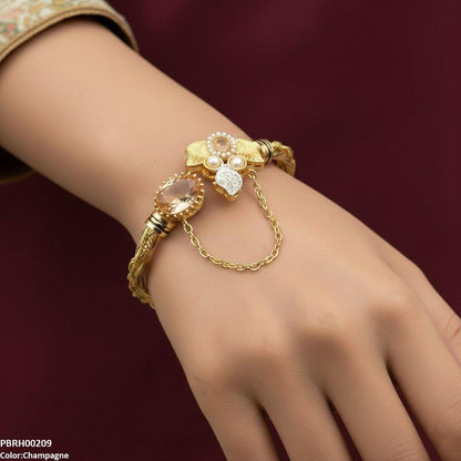 PBRH00209 MZM Oval Leaf Bangle Set - PBRH