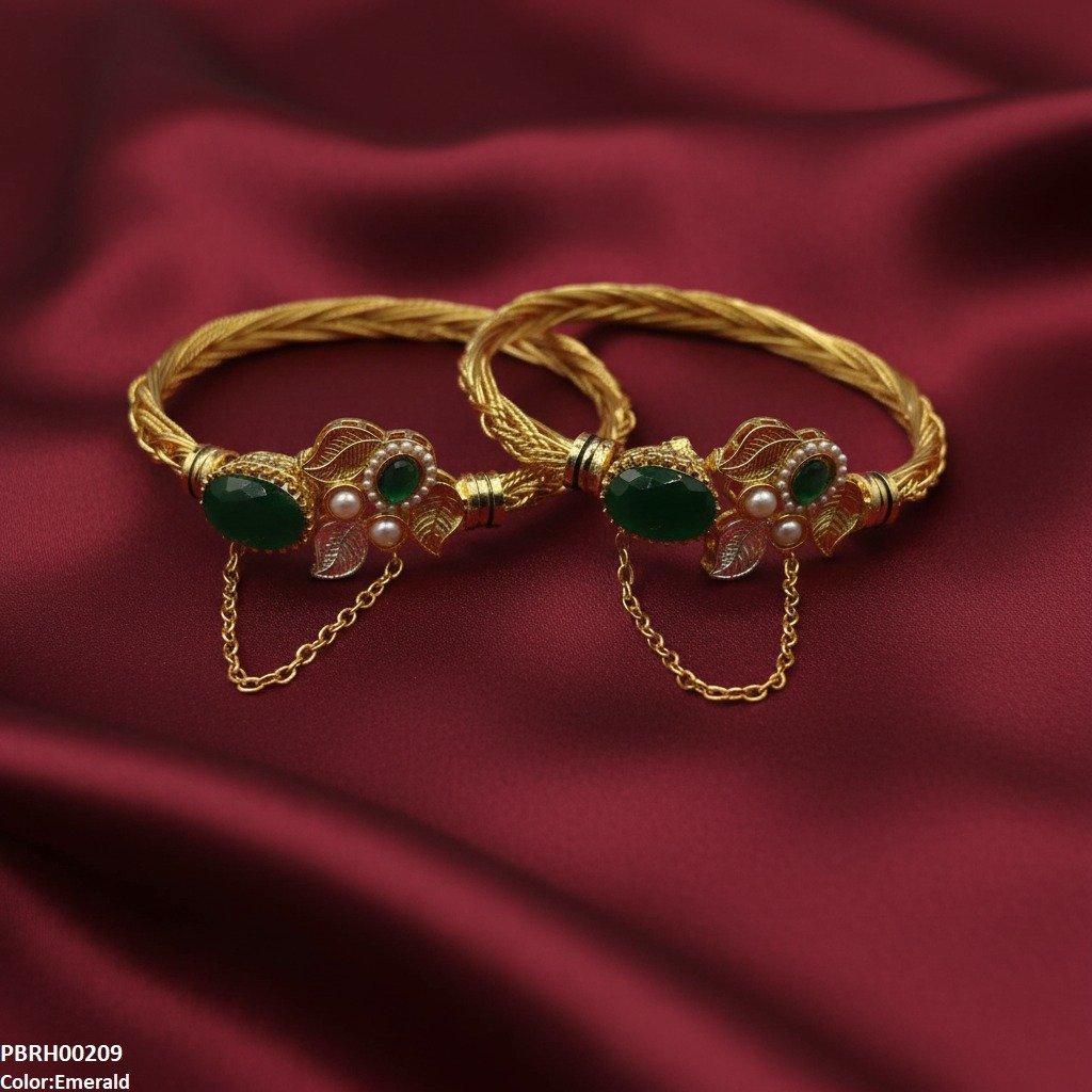 PBRH00209 MZM Oval Leaf Bangle Set - PBRH