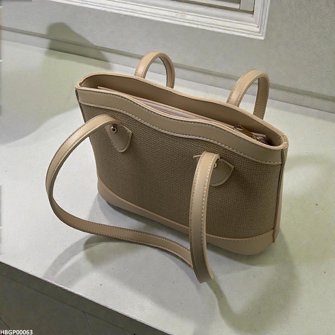 HBGP00063 Wheat Beige Weave Tote