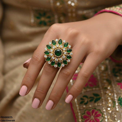 PRH00075 FRN Tear Flower Ring Adjustable - PRH