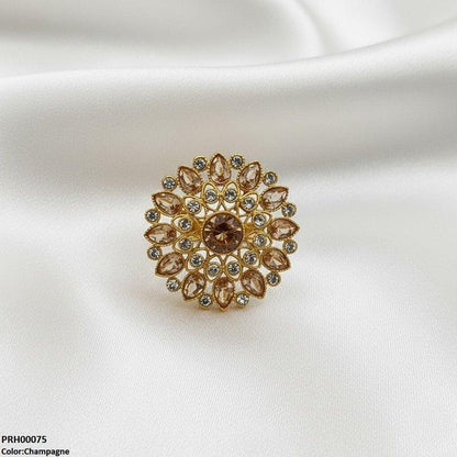 PRH00075 FRN Tear Flower Ring Adjustable - PRH