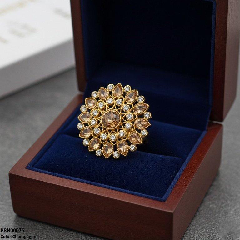 PRH00075 FRN Tear Flower Ring Adjustable - PRH