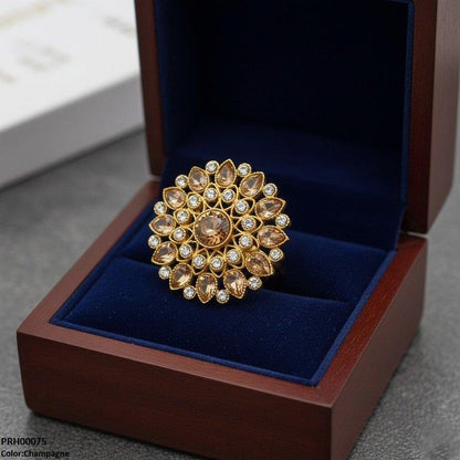 PRH00075 FRN Tear Flower Ring Adjustable - PRH