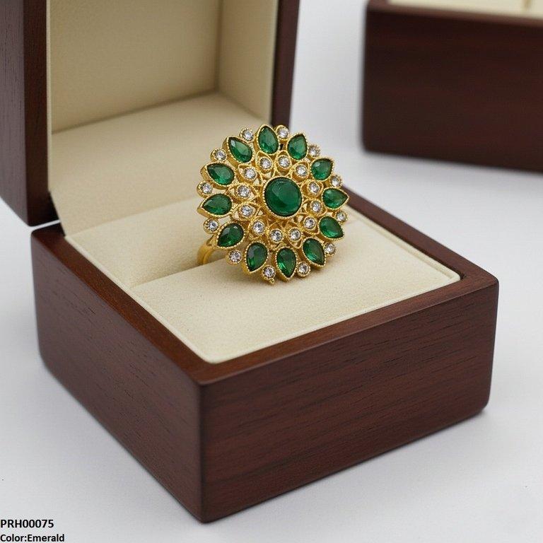 PRH00075 FRN Tear Flower Ring Adjustable - PRH