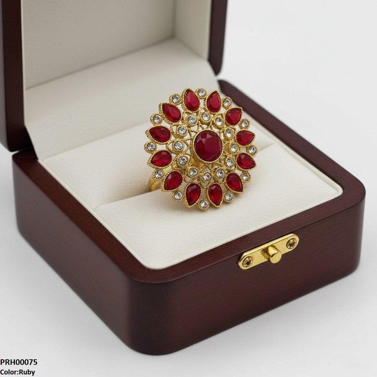 PRH00075 FRN Tear Flower Ring Adjustable - PRH