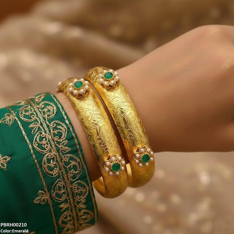 PBRH00210 FRN Round Flower Bangle Set - PBRH