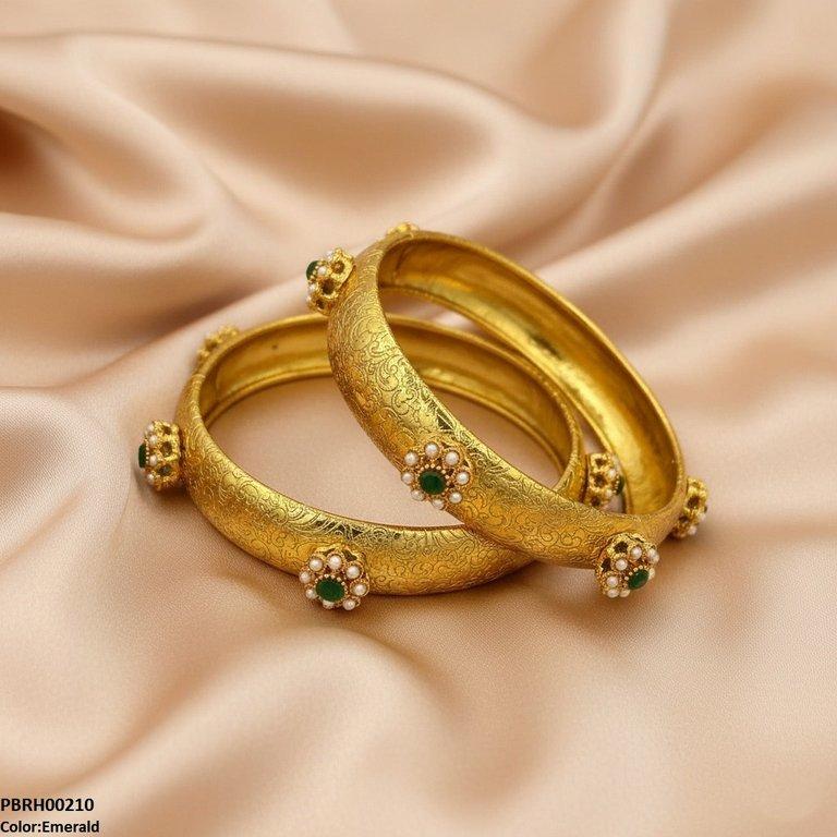 PBRH00210 FRN Round Flower Bangle Set - PBRH