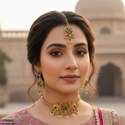 LCKH00041 ANI Flower Tear Drop Choker Set - LCKH