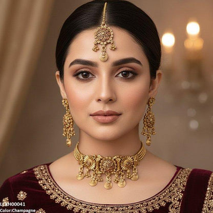 LCKH00041 ANI Flower Tear Drop Choker Set - LCKH