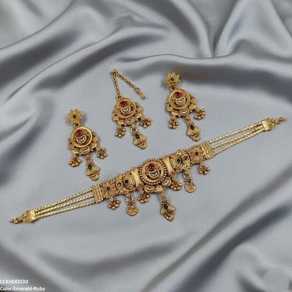 LCKH00030 ANI Moon Flower Choker Set - LCKH