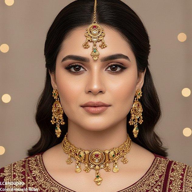 LCKH00030 ANI Moon Flower Choker Set - LCKH