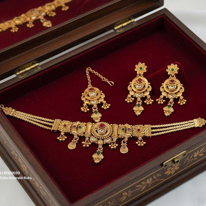 LCKH00030 ANI Moon Flower Choker Set - LCKH